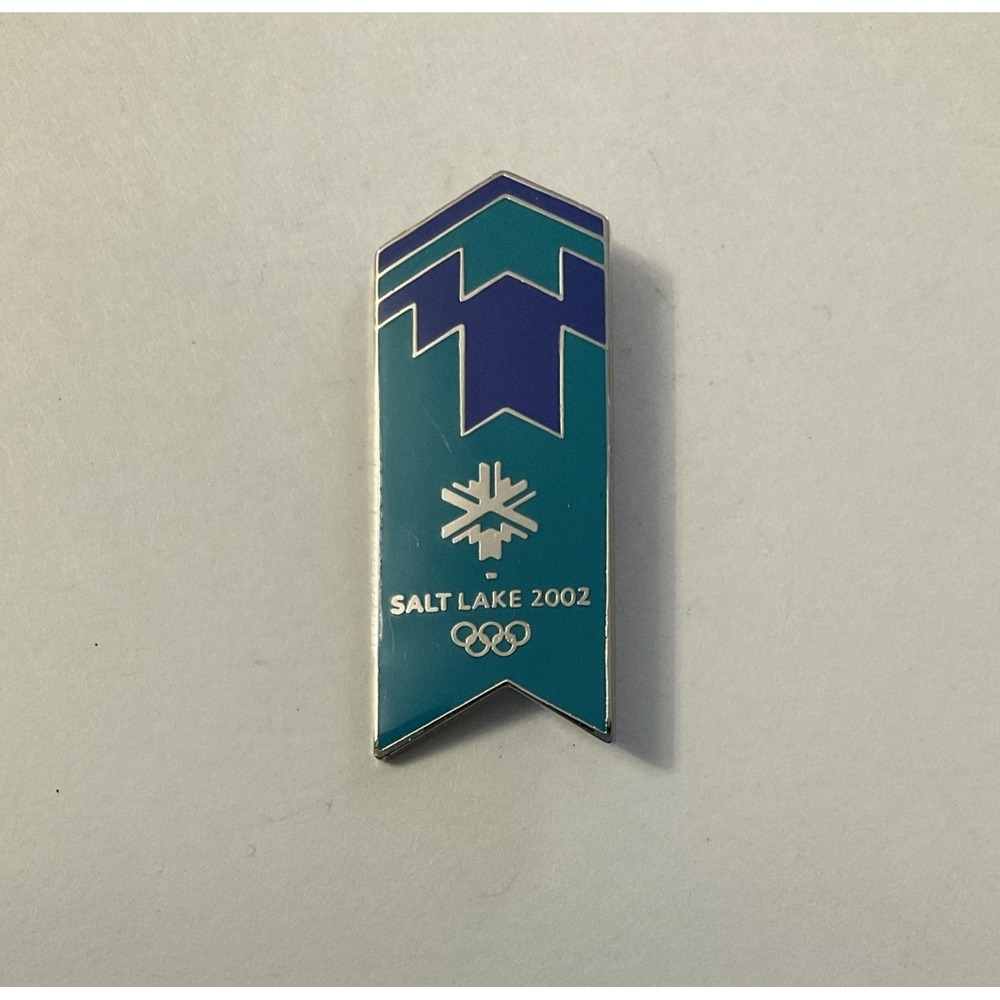 Vtg 2002 Salt Lake City Utah Olympic Lapel Pin Hat Pinback Aminco Teal Purple